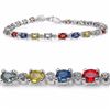 Image 1 : Sterling Silver Multi Color Sapphire Bracelet