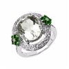 Image 1 : Sterling Silver Green Amethyst and Chrome-Diopside Ring