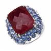 Image 1 : Sterling Silver Checkerboard Ruby and Tanzanite Ring