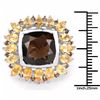 Image 3 : Sterling Silver Smoky Quartz and Citrine Ring