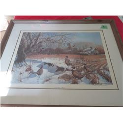 Winet pheasants print #58 framed