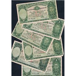 Australia, KGVI, One Pound, Accumulation, 1938-52 (R.29, 30a, 31, 32 (3)), aVG-gFine