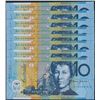Image 1 : Australia, QEII, Ten Dollars, Fraser/Evans (R.316b), 1994, Matching Serial Set, Unc