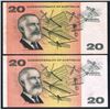 Image 2 : Australia, QEII, Twenty Dollars, Coombs/Randall (R.402), 1967, Fine/aVF