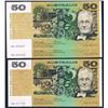 Image 1 : Australia, QEII, Fifty Dollars, Knight/Wheeler (R.506a (2), b), 1976, aUnc-vUnc