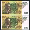 Image 2 : Australia, QEII, Fifty Dollars, Fraser/Evans (R.515), 1993, FAA/999869-70, aUnc