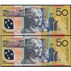 Image 1 : Australia, QEII, Fifty Dollars, MacFarlane/Evans (R.518c), 1997, HG 99 396517/18, Unc