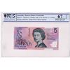 Image 1 : Australia, QEII, Five Dollars, Stevens/Fraser (R224dL), 2015, Last Prefix, PCGS 67 Superb Gem Unc OP