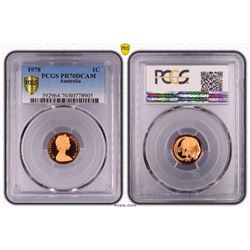 Australia, QEII, Proof One Cent, 1978, PCGS PR70DCAM