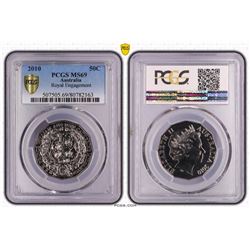 Australia, QEII, Fifty Cents, 2010, Royal Engagement, PCGS MS69