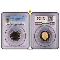 Australia, QEII, Proof One Dollar, 2001, Federation, PCGS PR70DCAM