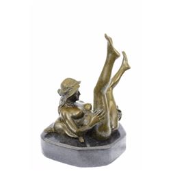 Erotic Abstract Nude Women Bronze Sculpture on Marble Base Figure