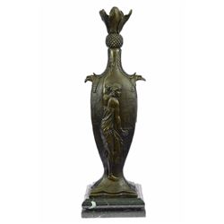 Beautiful Girls Bronze Vase Statue