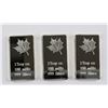 Image 1 : Three 1 Troy Ounce Fine Silver Bullion Bar Mint