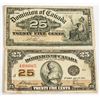 Image 1 : 1900 and 1923 Dominion of Canada 25 Cent Banknote