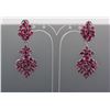 Image 1 : 0.8ct Pear Shape & Marquise Ruby Drop Earrings