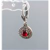 Image 2 : Set of Red and White Gemstones Earrings and Ring