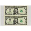 Image 1 : 2-2003-A $1 FRN'S LOW CONSECUTIVE SERIAL 'S UNC