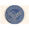 Image 1 : VINTAGE POKER CHIP BLUE/WHITE WITH ENGRAVED EAGLE