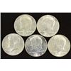 Image 1 : 5 ASSORTED 40% SILVER JOHN F. KENNEDY HALVES