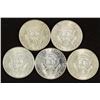 Image 2 : 5 ASSORTED 40% SILVER JOHN F. KENNEDY HALVES