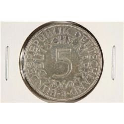 1960-J GERMAN SILVER 5 MARKS