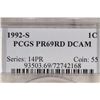 Image 3 : 1992-S LINCOLN CENT PCGS PR69RD DCAM