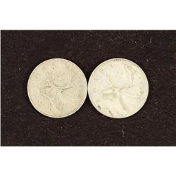 1943 & 1952 CANADA SILVER 25 CENTS