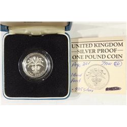 1984 UNITED KINGDOM SILVER PROOF 1 POUND COIN