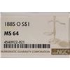 Image 3 : 1885-O MORGAN SILVER DOLLAR NGC MS64