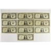 Image 1 : 10 ASSORTED 1957 $1 SILVER CERTIFICATES