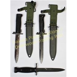 3 Bayonets 2 Danish M62/M5A1 garand, 1 marked crown over HMAK, 1 unmarked, both fine condition w/ sc