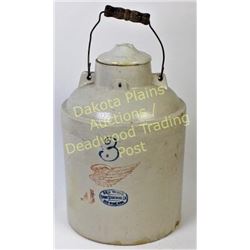 Red Wing 3 gallon packing jar with wire bale handle, chip to bottom.  Est. 75-150