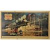 Image 1 : Early Seagram's Gin advertisement 34” X 19”, depicts the race of the Natchez and the Robert E. Lee.