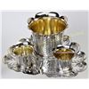 Image 1 : 4 piece quadruple plate silver cigar smoking set by James Tufts Boston, showing as new with no use. 