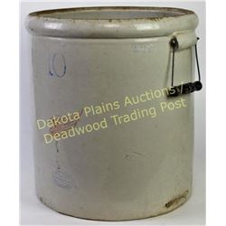 Red Wing stoneware 10 gallon crock in good to very good original condition including handles, NO cra