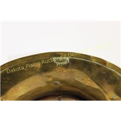 Victorian style brass fireman's helmet hallmarked W. Dowler and Sons Birmingham, front marked N.S.W.