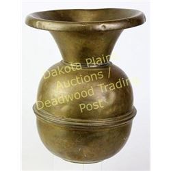 Early brass spitoon Weighted bottom, great character.  Est. 60-125