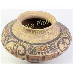 Sityatki pot recreation by deceased artist Bill Freeman 1927-2012.  Artist signed.  2008 P7197 15" d