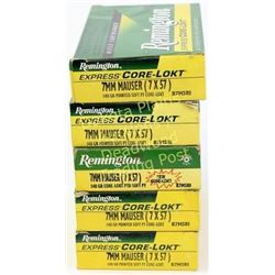 Five full boxes Remington 7MM Mauser Est. 75-150