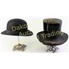 Image 1 : Collection of two antique hats includes Thomas Seeds Philadelphia beaver top hat and Fabian Fisher C
