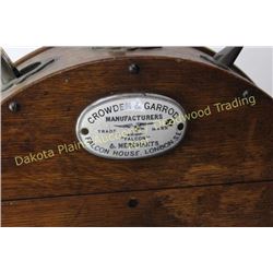 Counter top knife sharpener Crowden and Garrod, 18” tall, hand crank with 4 slots for various size k