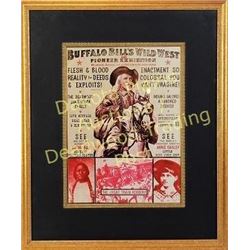 Shadow box framed reprint Buffalo Bill Cody's Wild West Show poster, frame size 18"X22".  Est. 50-10