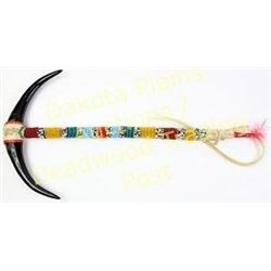 Horn dance stick full beaded handle, 16" long.  Est. 150-250