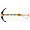 Image 1 : Horn dance stick full beaded handle, 16" long.  Est. 150-250