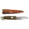 Image 3 : Antique Weidmann's folding lever lock bowie knife with stag handles, 7" clip point blade and origina