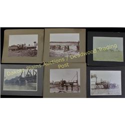 6 early cabinet cards from Kansas including 1915 Union Pacific train wreck at Randolph which killed 