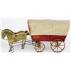 Image 1 : Antique toy wagon and horses made by Gibbs, No. 57 in near fine condition, NO repairs, 18 1/2" long.
