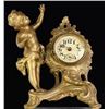Image 1 : Victorian cupid clock in cast metal 7" tall in working order, very good condition, shows NO repairs.