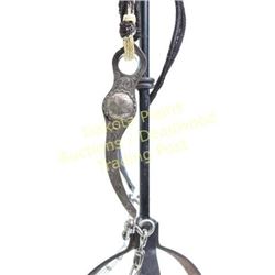 Braided horse hair bridle with reins and silver engraved Fleming bit, all unused excellent condition